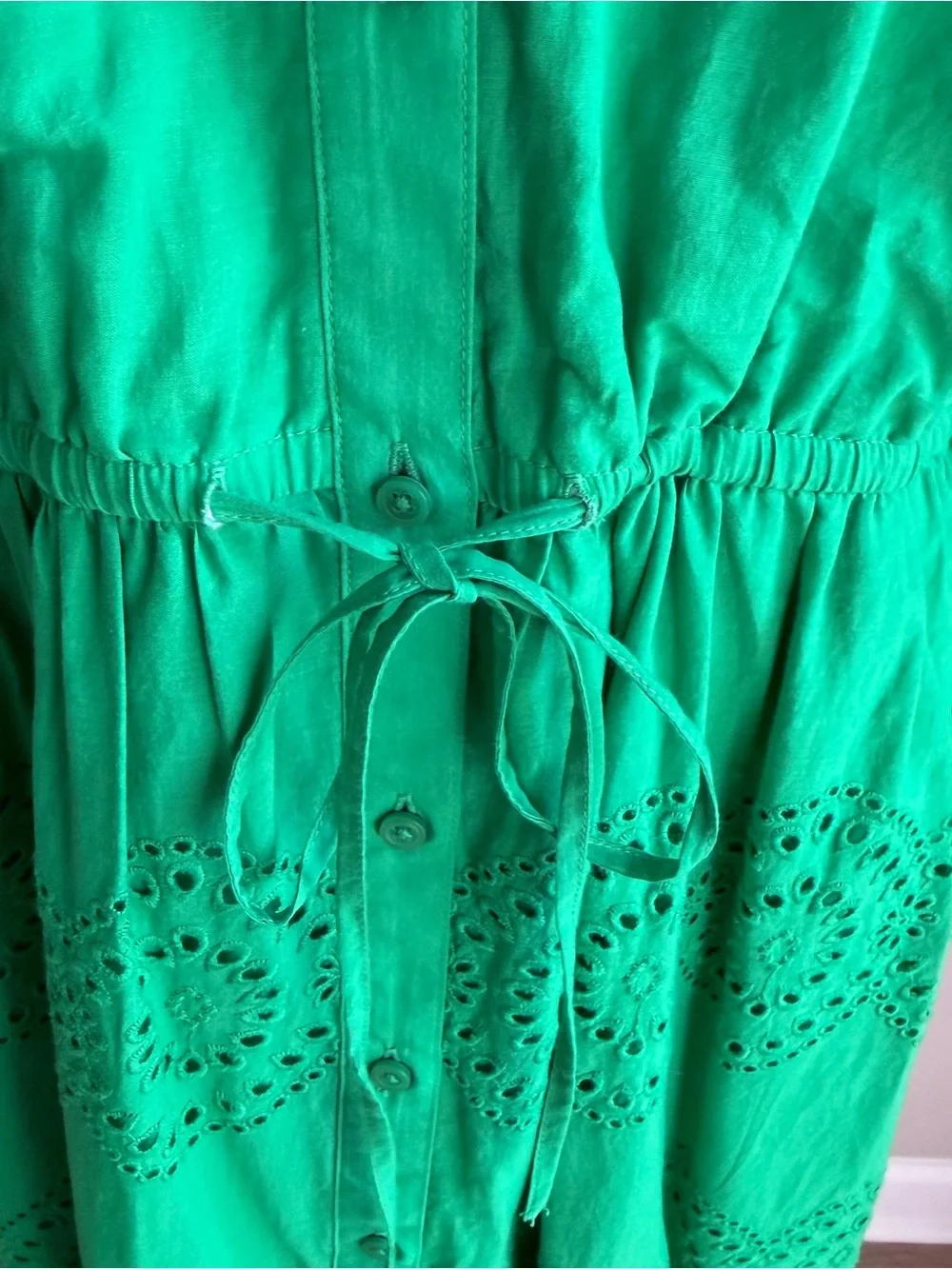 Talbots Eyelet Puff Sleeve Poplin Shirtdress 12 - Picture 5 of 10